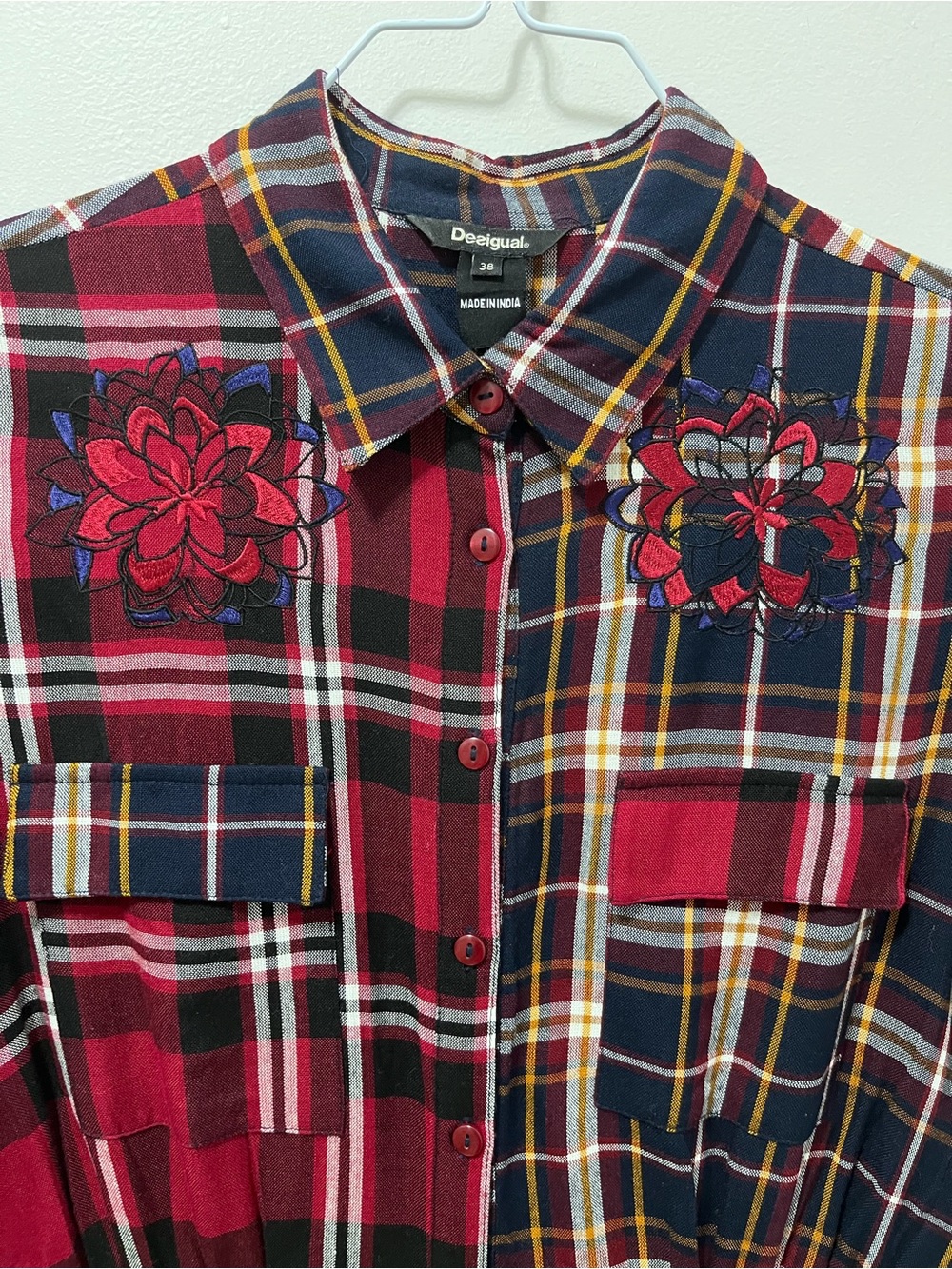 DESIGUAL ROSADA CHECKED DRESS Size 38/6 - Picture 4 of 16